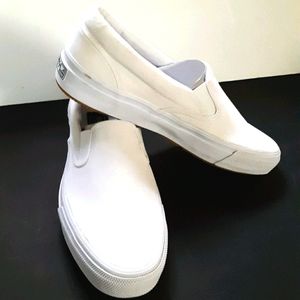 Sperry men's sz 9 Key West Sport white slip-ons